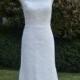 Vintage Ivory Lace Scoop Neckline V Back Mermaid Wedding Dress Bridal Gown With Train