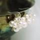 Bridal Earrings, White Pearl Cluster Earrings, Bridal Jewelry, Bridesmaids Gifts, Wedding Jewelry, Blossom Earrings E228B08WHSS