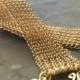 Bridal bracelet , wire crochet elegant bracelet in gold filled