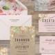 Watercolor Flower Wedding Invitation Samples - Wedding Invitation Samples - Invitation, Response Card, Reception Card - Sample Set