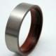 Mens ring, Rosewood and titanium wedding band, wood ring waterproof sealed