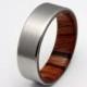Titanium ring,  Sonora Desert wood ring,  Mens titanium wedding band