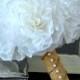 Coffee Filter Bridal Bouquet/ Rustic Wedding Flowers/ Bright White/ Ivory