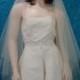 2 Tier Walking length Bridal Veil Super Sheer and flowing with Raw Cut Edge
