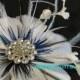 Bridal Hair Clip, Wedding Headpiece, Peacock Feather, Flower Fascinator, Something Blue, Dress Brooch, ART NIRVANI