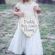 Personalized Engraved Wooden Heart - Wedding Sign- Rustic/ Shabby Chic Wedding-Flower Girl Basket Alternative Daddy, Here Comes Mommy