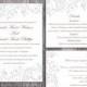 DIY Wedding Invitation Template Set Editable Word File Instant Download Printable Silver Invitation Gray Invitation Elegant Invitations