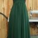 Dark Green Bridesmaid dress, Chiffon Wedding dress, Sweethear Evening Dress, Wedding dress, Prom Dress, Formal Dress floor length