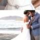 H1673 Romance off the shoulder airy flowy chiffon beach wedding dress