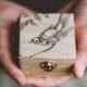Small wooden engagement box "My Little Bird"- wood, handmade, bohemian, rustic, wedding ring box, engagement, bird, missvintagewedding