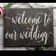 36X24 Welcome to Our Wedding Wood Sign, Wood sign, Wedding Wood Sign, Wooden Sign, Wedding, Handwritten, Typography, Wedding Decor