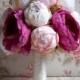 Peony and Ranunculus Wedding Bouquet - Ivory, Blush, and Fuchsia Peony Bouquet