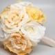Wedding Bouquet Soft Yellow Rose Silk Wedding Bouquet