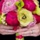 Fuchsia and Lime Peony Ranunculus and Calla Lily Wedding Bouquet