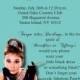 Breakfast at Tiffany's Theme Bridal Shower Invitation "EACH"  (WITH ENVELOPES)