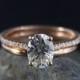 ON SALE Forever Brilliant Oval Solitaire Engagement Ring – Wedding Set – 14K Rose Gold Wedding Band