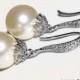 Ivory Pearl Wedding Earrings Pearl Drop Bridal Earrings Swarovski 10mm Pearl Sterling Silver CZ Earrings Bridal Jewelry FREE US Shipping