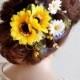 sunflower hair clip, sunflower hair comb, daisy hair clip, sunflower wedding, bridal headpiece, floral hair clip, yellow flower headpiece
