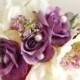 purple hair clip, bridal hair accessories, purple hair flower, ivory flower hair clip, floral hair comb, purple hair comb, cream flower