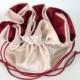 Dollar Dance Bag Wedding Pouch No Pockets Champagne with Dark Red Lining