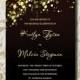Black and Gold wedding Invitation, Gold Sparkles, Bubbles, Printable Text-Editable Wedding Inserts, Party Invitation, S007-1
