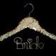Gold sequin custom bridal hanger - personalized wedding hanger/ bride hanger/ dress hanger/ flower girl/ custom hanger/ bling hanger