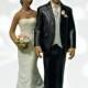 Love Pinch AA Bride and Groom Ethnic Wedding CakeToppers -African American Couple Romantic Customized Porcelain Personalize Fun Figurines
