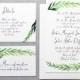 Printable DIY Wedding Invitation - Handpainted Watercolor Leaves with Calligraphy