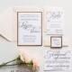 Rose gold foil wedding invitations 