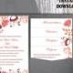 Pocket Wedding Invitation Template Set DIY EDITABLE Word File Download Coral Floral Invitation Colorful Invitations Printable Invitation