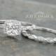1.6 CT Princess Cut Engagement Ring band set in Solid 14k White Gold Bridal Wedding Set Engagement Set Lab Created Diamond