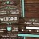 10 Country Rustic Wedding Invitations with RSVP, Barn Wedding, Wood Wedding Invitation, any color, envelopes included