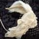 Swan Lake Bridal Feather Headpiece, Wedding Hair Accessories, Feather Fascinator, Birdcage Veil, Bridal Fascinator Headband,  Bridal Hair