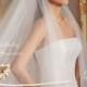 2 tier cathedral veil with ribbon edge,cathedral ribbon edge tulle veil with blusher, long tulle veils, bridal veils, wedding veils V16C