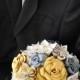 Paper Wedding Flowers Bridal Bouquet Rose Kusudama Gray Sheet Music Custom