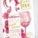 All you need is love & wine - Bridal Shower Invitation  (Digital file)