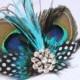 Peacock Feather Fascinator, Wedding Fascinator Hairclip