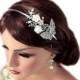 Butterfly Wedding Headband, Vintage Style Bridal Headpiece Tiara, Crystal Pearl Bridal Headband, Wedding Hair Accessories, 3106