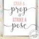 Grab a prop and strike a pose, photo booth wedding display, ready-to-print sign, photo booth props, wedding signs, DIGITAL download JPG