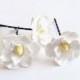 White Magnolia - Flower Hair Clips. Flower Accessories -  Magnolia Wedding Hair Accessories, Wedding Hair Flower Hair - set