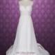 Grecian Wedding Dress with Detachable Cap Sleeves Destination Wedding Dress Beach Wedding Dress