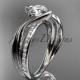 14kt  white gold diamond leaf and vine wedding ring,engagement ring ADLR78