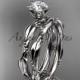 platinum diamond vine and leaf wedding ring,engagement ring set  ADLR178S