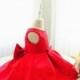 Red Sleeveless Flower Girl Dress, Toddler Christmas Dress, Infant Baby Thanksgiving Dress, Baby Girl Birthday Dress, PD101-2