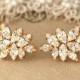 Bridal earrings,Swarovski White Crystal Climbing earrings,Bridal Cluster Earrings,Swarovski Bridal earrings,White Crystal Vintage Earrings