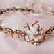 mint headband, gold hair accessories, bridal headband, wedding headpiece, mint wedding hair piece, mint flower crown, floral crown bridal