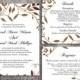 DIY Wedding Invitation Template Set Editable Word File Instant Download Printable Leaf Invitation Rustic Gold Invitation Elegant Invitation