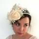 Sweet wedding tiara / vintage inspired / bridal bandeau / floral headpiece / birdcage veil bridal millinery / juliet cap /
