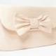 Personalized Silk Dupioni Bow Clutch - Wedding Clutch - Bridesmaid Clutch - Blush Clutch - Personalized Label
