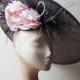 Grey & Pink Large 18 inch Saucer hat - Stand out in this striking headpiece, great for weddings and races, can be made in other colours